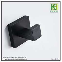 Show details for Hanger with Square Base, Black Stainless Steel 304 Picture of Hanger with Square Base, Black Stainless Steel 304